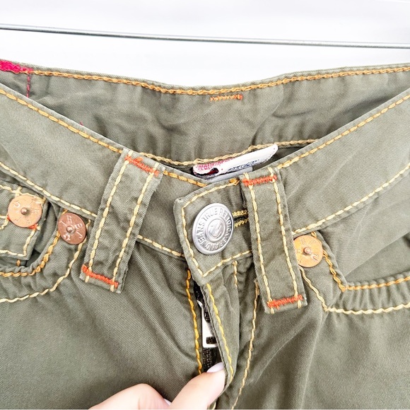 Vintage Y2K True Religion Green Low Rise Bootcut Cotton Pants Size 26 - Picture 6 of 10